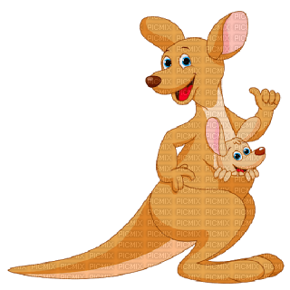 Kaz_Creations Cute Cartoon Kangaroo - ücretsiz png