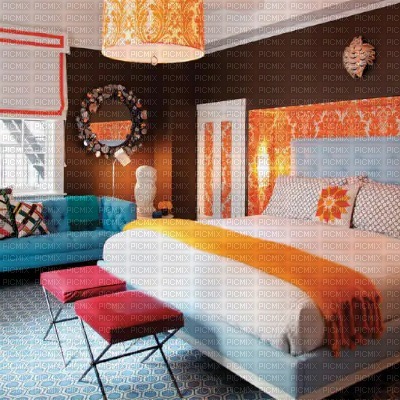 Brown/Orange Bedroom - безплатен png