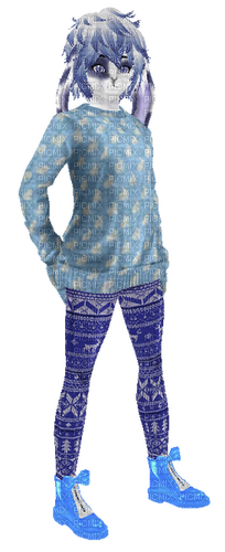 Blue Bunny Boi - Free PNG