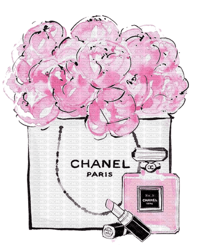 Chanel Bag Flower Perfume Lipstick - Bogusia - gratis png