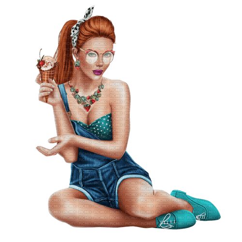 Woman with ice. Summer. Leila - kostenlos png
