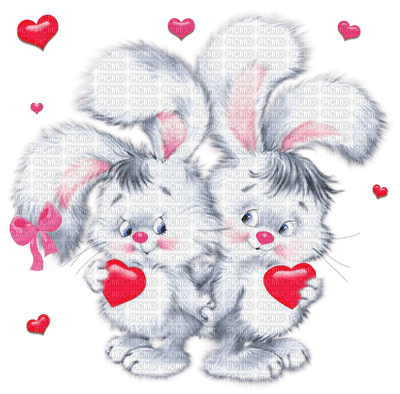 Kaz_Creations Valentine Deco Love Cute Bunnies Bunny - png grátis