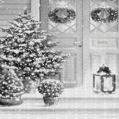 Y.A.M._New year Christmas background black-white - Бесплатни анимирани ГИФ