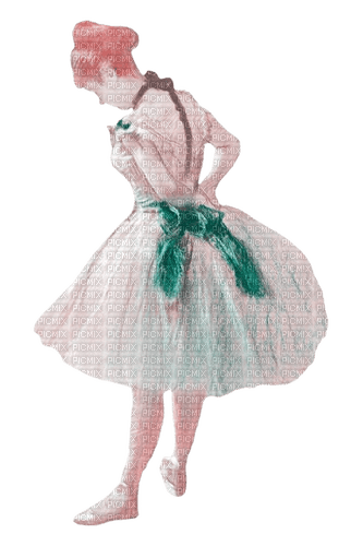 kikkapink pink teal spring ballerina woman - PNG gratuit