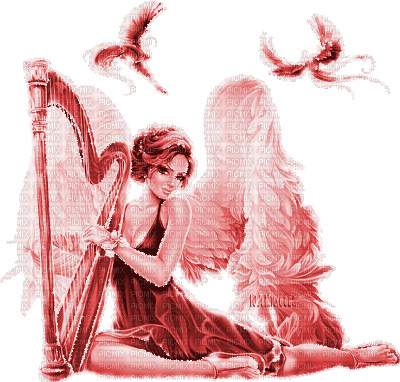 Y.A.M._Fantasy angel red - GIF animado grátis