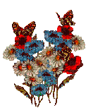 animated flowers with butterflies - GIF เคลื่อนไหวฟรี