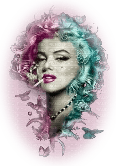 Marilyn Monroe Woman Femme Pink Teal JitterBugGirl - zdarma png
