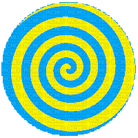 yellow/blue spiral - GIF เคลื่อนไหวฟรี
