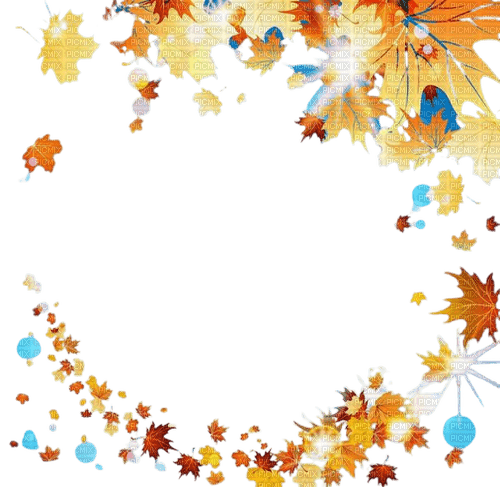 loly33 frame feuilles automne - Free PNG