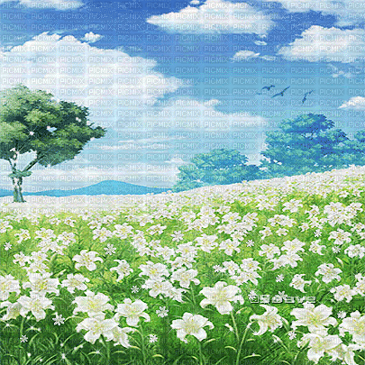 soave background animated spring flowers lilies - GIF animé gratuit