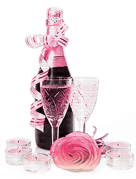 soave deco new year glass flowers  rose bottle - PNG gratuit