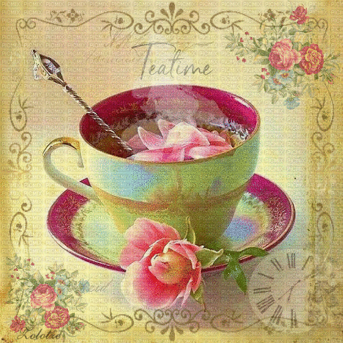 Tea Time, tea , background , flower , hot - Free animated GIF - PicMix