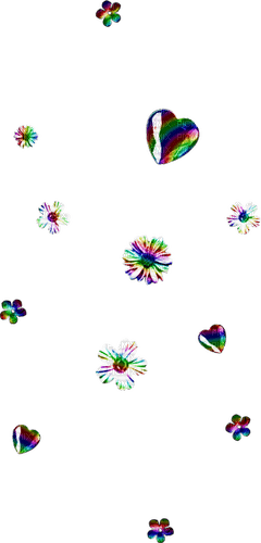 Hearts.Flowers.Rainbow - PNG gratuit