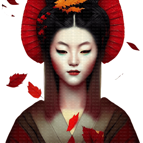 kikkapink autumn woman geisha - kostenlos png