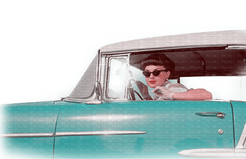 kikkapink vintage woman pinup car - ücretsiz png