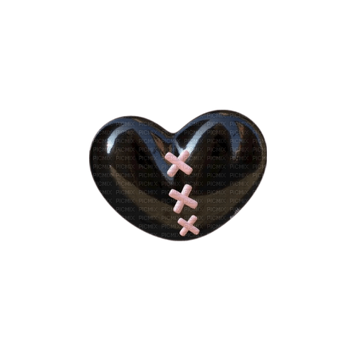 pastel goth heart charm - png grátis