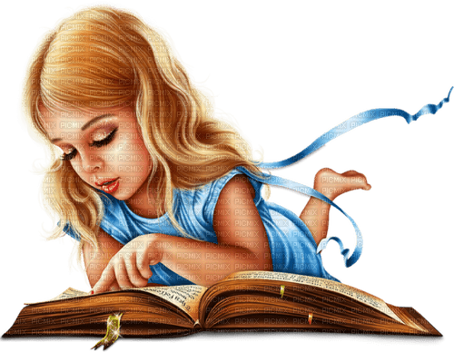 Children. Girl reading book. Leila - δωρεάν png