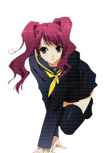 Fille Manga accroupie - 免费PNG