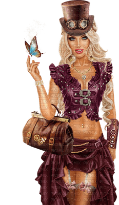 steampunk femme woman frau beauty tube human person people - png gratuito