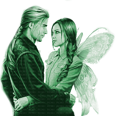 Y.A.M._Fantasy couple green - δωρεάν png