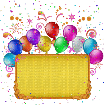 birthday fond anniversaire ballon ballons deco gif balloon text - Gratis geanimeerde GIF