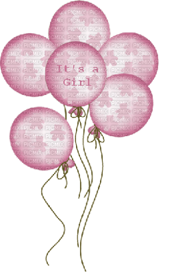It's a Girl, balloons - gratis png