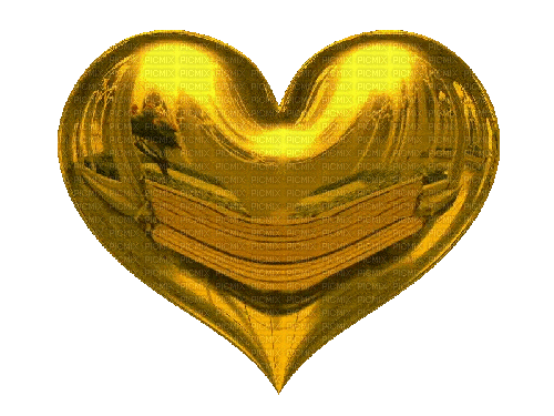 Spinning Gold heart - Gratis animeret GIF