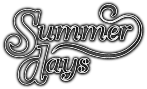 Summer Days.Text.Black.White - PNG gratuit