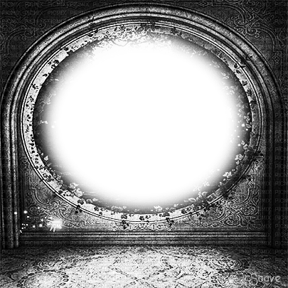 soave frame gothic room circle windows black white - PNG gratuit