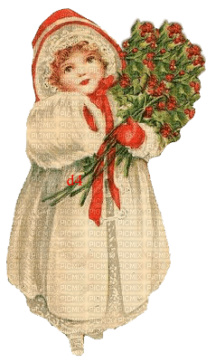 niña navidad rojo beige  verde dubravka4 - ingyenes png