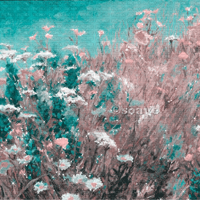soave background animated  field pink  teal - 免费动画 GIF