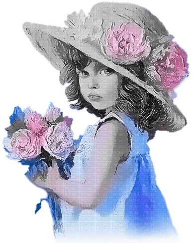 soave children girl vintage flowers hat spring - ingyenes png