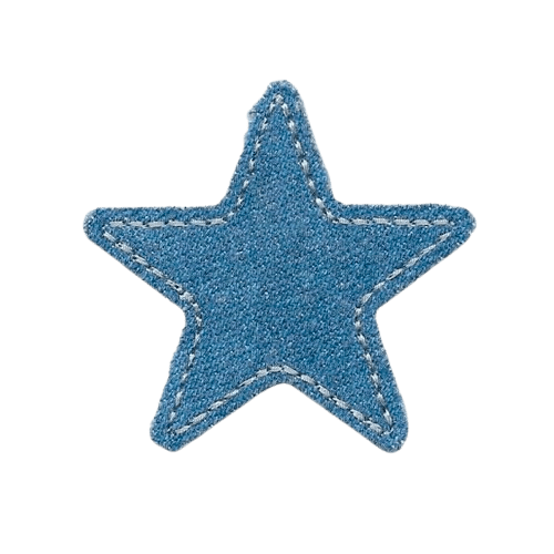 denim stitched star patch - darmowe png