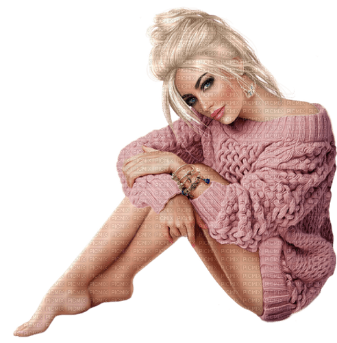 winter woman in pink  by nataliplus - png ฟรี