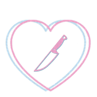 neon heart with knife - δωρεάν png