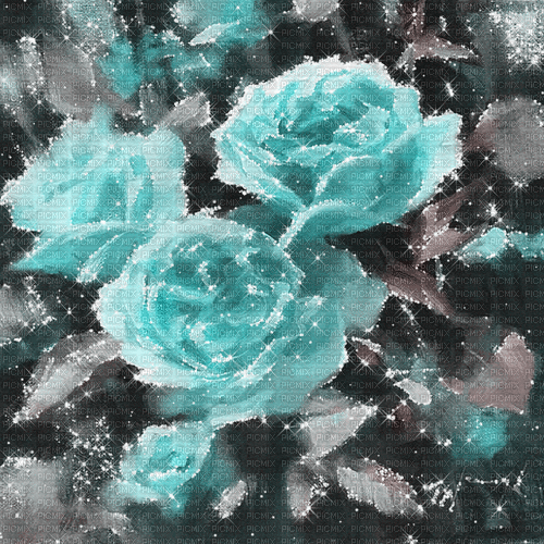 dolceluna roses teal animated glitter - Free animated GIF