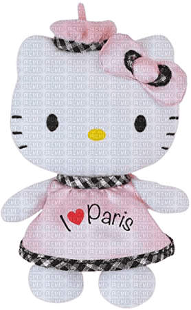 Peluche hello kitty Paris rose doudou cuddly toy - nemokama png