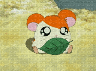 hamtaro leaf kawaii anime - GIF เคลื่อนไหวฟรี