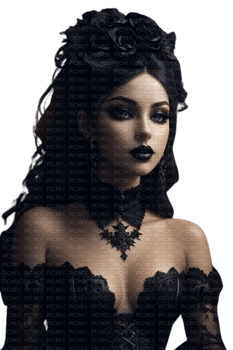fantasy woman gothic black - PNG gratuit