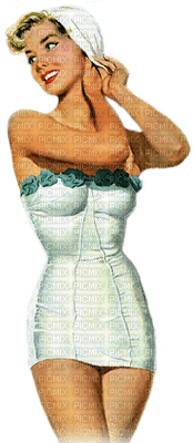soave woman vintage summer green white - zdarma png