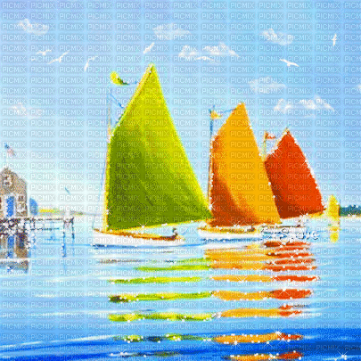 soave background animated summer sea boat - Nemokamas animacinis gif