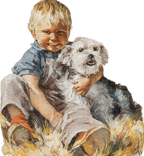 loly33 enfant chien aquarelle - 免费PNG