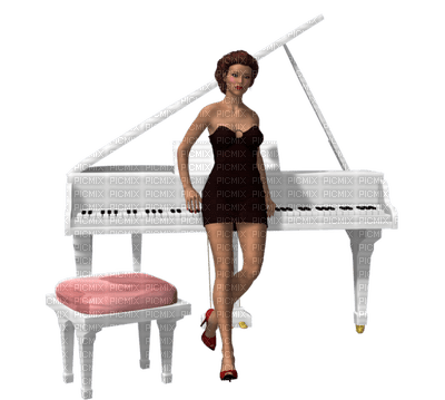 Kaz_Creations Piano Poser Dolls - 免费PNG