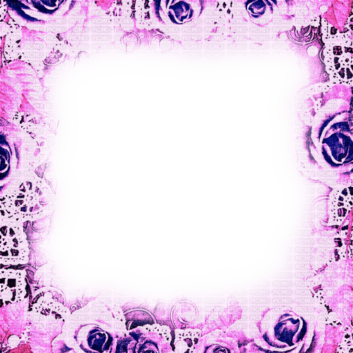 Purple/Pink Roses Frame - By KittyKatLuv65 - gratis png