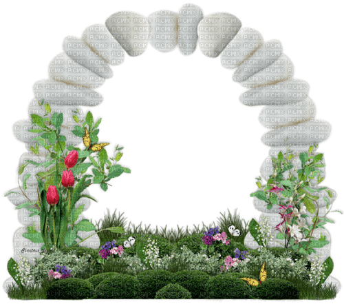 dolceluna deco spring flowers arch frame - kostenlos png