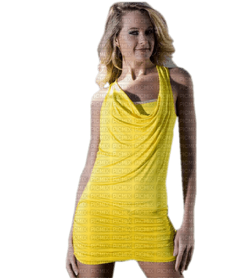 Kaz_Creations Woman Femme Yellow - PNG gratuit