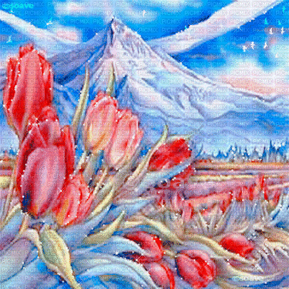 soave background animated  painting  blue pink - Gratis geanimeerde GIF