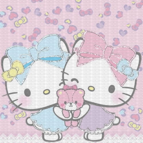Soeurs fond hello kitty background sisters - PNG gratuit