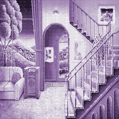 Y.A.M._Interior room background purple - Zdarma animovaný GIF