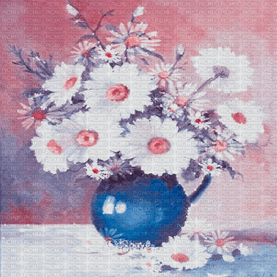 soave background animated vintage vase daisy - Δωρεάν κινούμενο GIF
